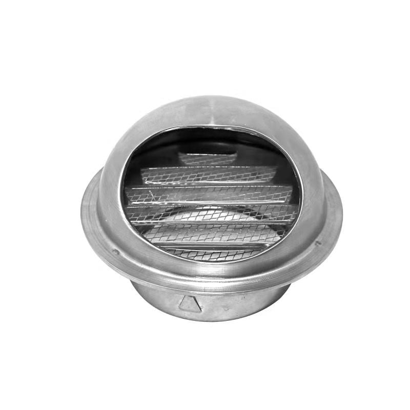 Stainless Steel Round Bull Nosed External Extractor Wall Vent Outlet 8cm 