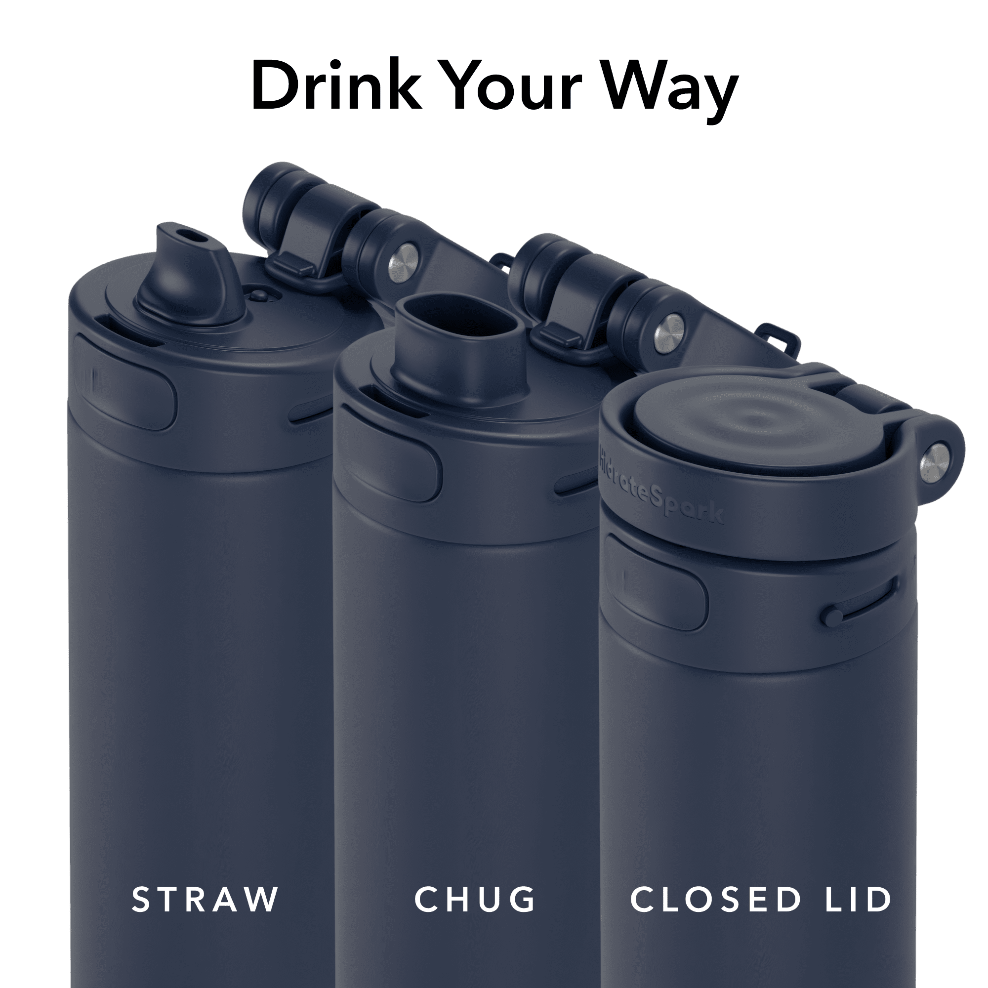 HidrateSpark PRO 2 21 oz Smart Hydration Tracking Water Bottle - Chug Navy