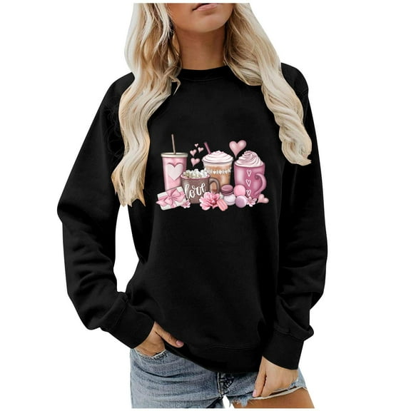 Generic Valentines Day Shirts Women Plaid Love Heart Valentines Day Sweatshirts Raglan Tops