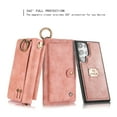 thumbnail image 3 of Allytech Wallet Case for Samsung Galaxy S24 Plus, Zipper Pocket + Card Slots, [Full Body Protection] PU Leather Zipper Wallet Detachable Magnetic Phone Case with Wristband & Buckle - Pink, 3 of 10