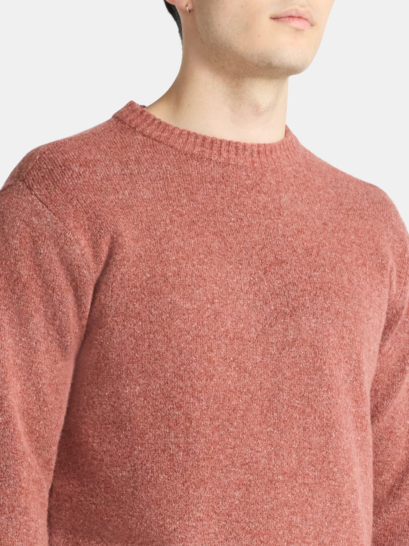 No Boundaries Crewneck Sweater with Long Sleeves, Men's
