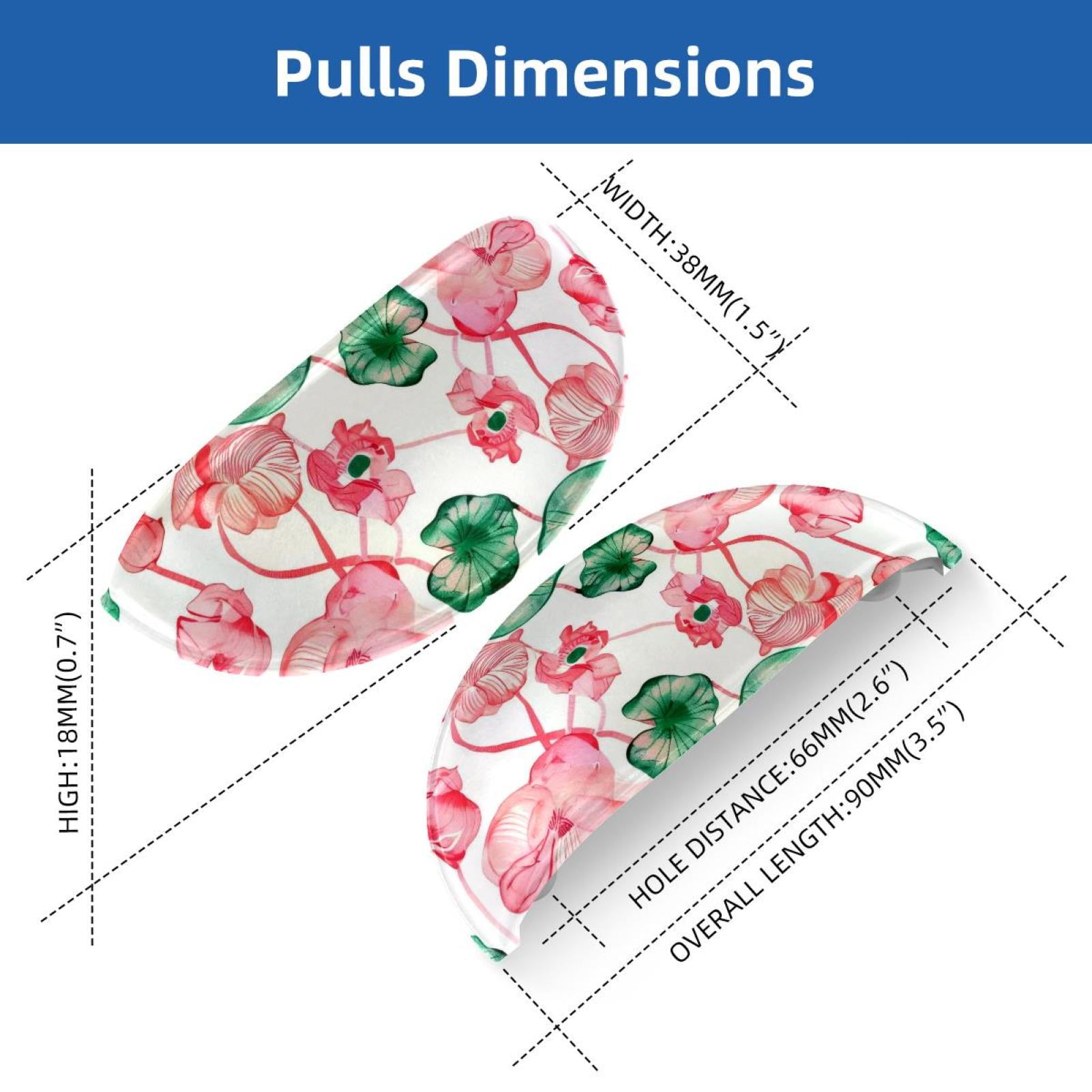 PhooArto 6 Pcs Cup Drawer Pulls, Pink Water Lotus Root Patterns Shell Shape Handles Cabinet Knobs for Dresser Cupboard Closet Wardrobe with Screws