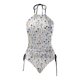 thumbnail image 4 of MKLEKYY Trajes De Baño Completo Mujer Women'S Fashionable Summer Print Sexy Lace Up Detachable Chest Pad Split Swimsuit (4), 4 of 5