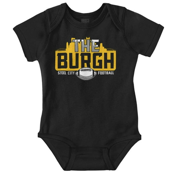 The Burgh PA Steel City Football Romper Boys or Girls Infant Baby Brisco Brands NB