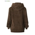 thumbnail image 6 of BadPiggies Womens Fuzzy Fleece Sweatshirt Casual Loose Sherpa Pullover Oversized Hoodie with Pockets (L, Coffee), 6 of 7