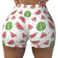 thumbnail image 2 of Lsque Hand Drawn Watermelon Pattern High Waisted Biker Shorts for Women-Tummy Control Fitness Athletic Workout Running Yoga Gym Shorts,Moisture-Wicking-Large, 2 of 9