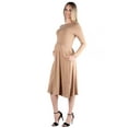 thumbnail image 2 of 24seven Comfort Apparel Long Sleeve Fit and Flare Maternity Midi Dress, 2 of 4