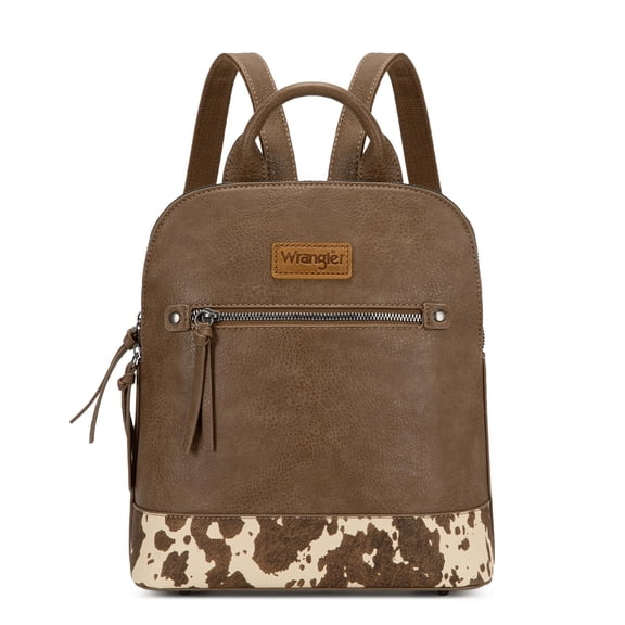 Wrangler Backpack Purse for Women Medium Ladies' Bookbag Travel Work Daypacks Bags, Cow-Coffee