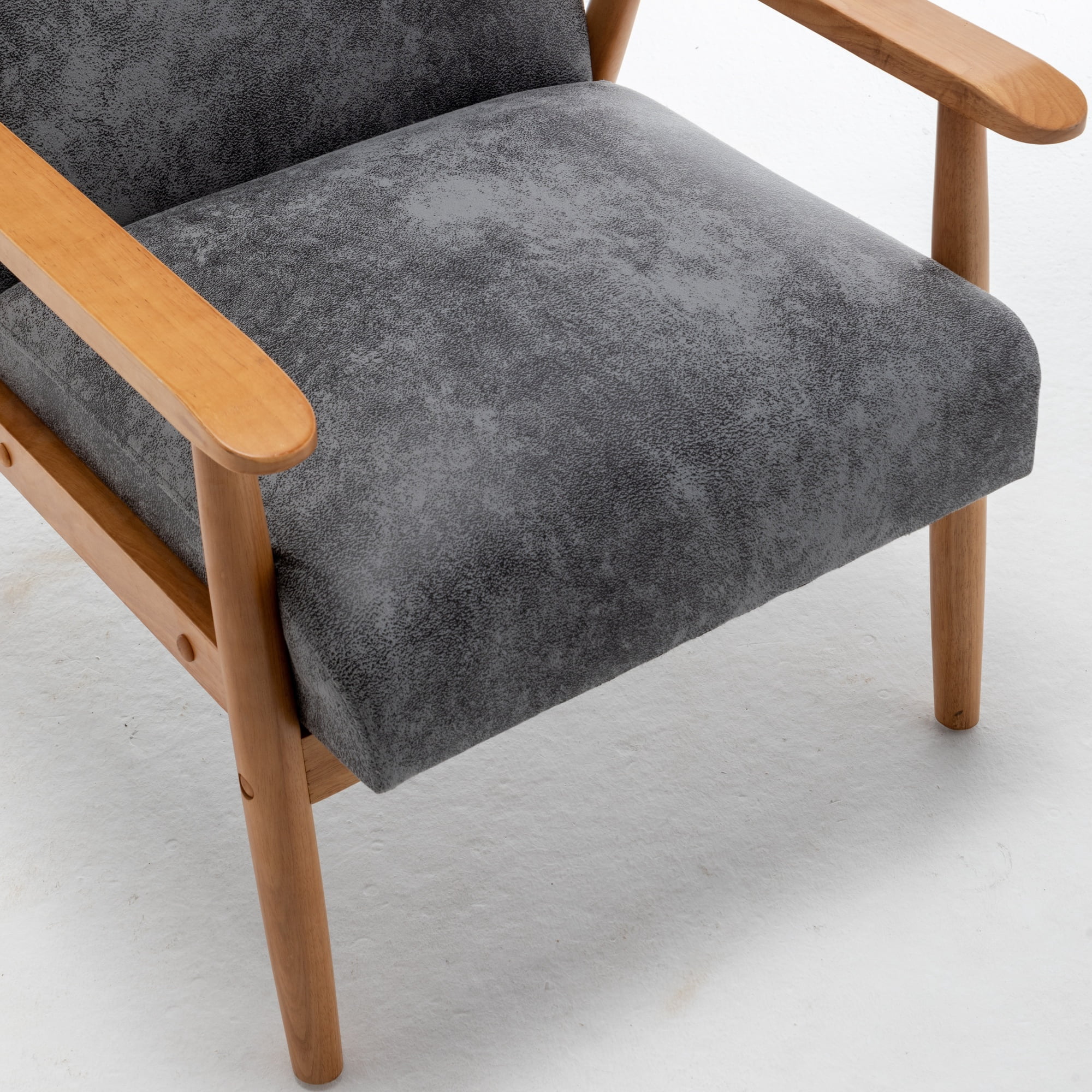 MOONMISS Mid-Century Modern Arm Chair,Classic Vintage Open-Framed Accent Chair,Gray