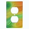 thumbnail image 2 of Metal Light Switch Plate Cover Image of Marble Green Yellow Swirl Galaxy MAR075, 2 of 13