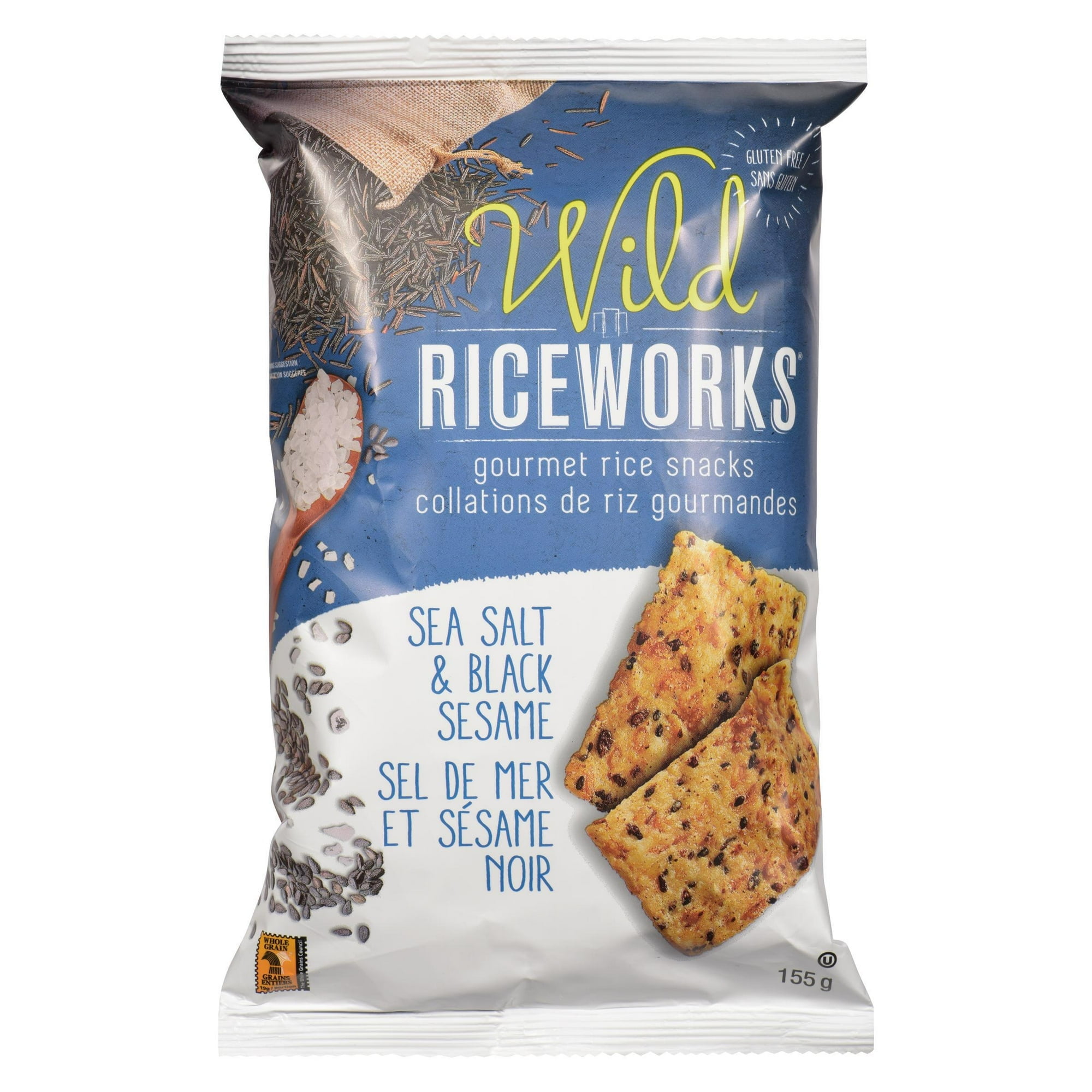 riceworks Wild Sea Salt and Black Sesame Gourmet Rice Snacks