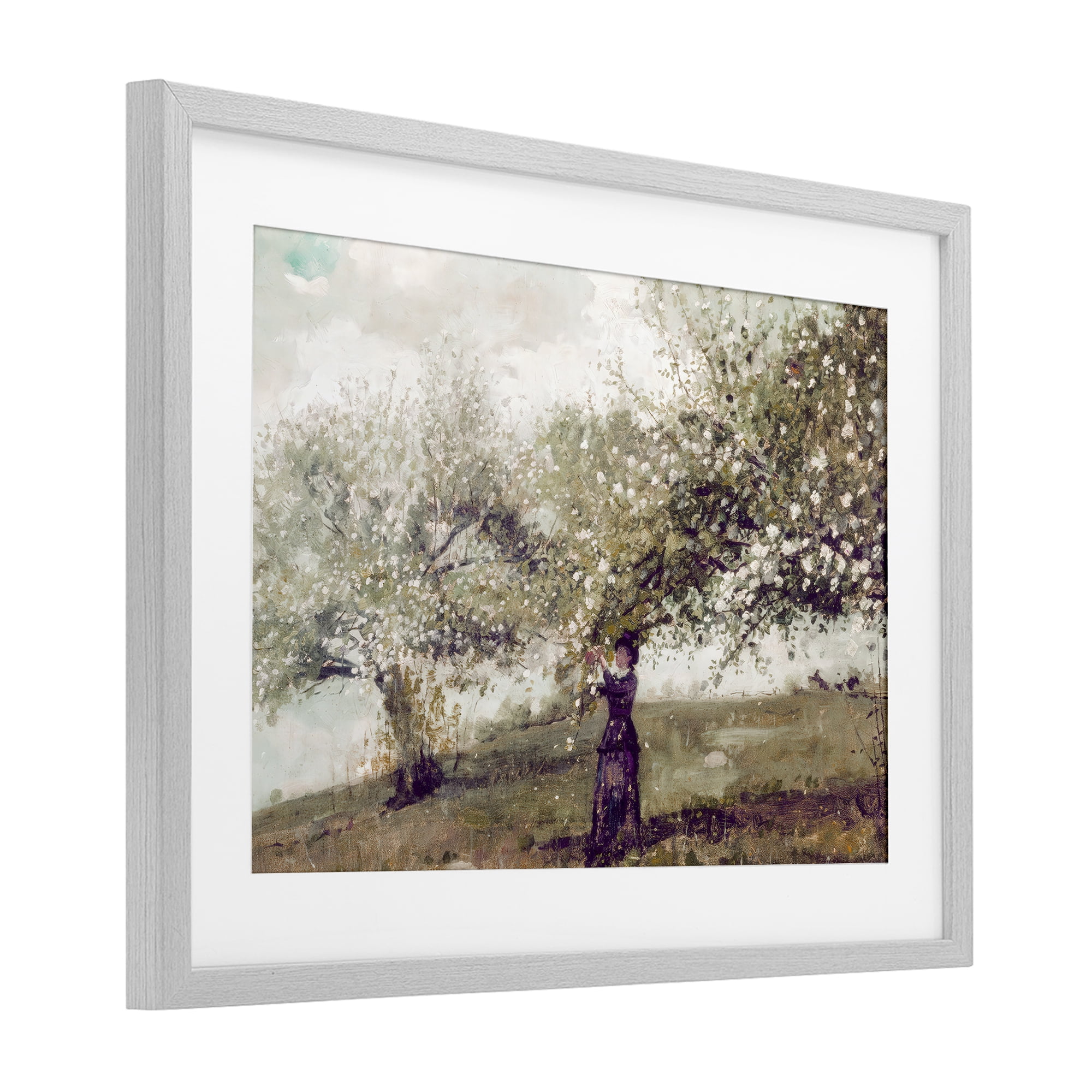 Stupell Industries Vintage Gathering Spring Blossoms Gray Framed Print Under Glass, design by Leah Straatsma
