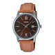 thumbnail image 1 of Reloj Casio Hombre Mtp-v002l-5b3, Fechador, Numeros Romanos Color Del Fondo Cafe Color De La Correa Café Claro Color Del Bisel Plateado, 1 of 4