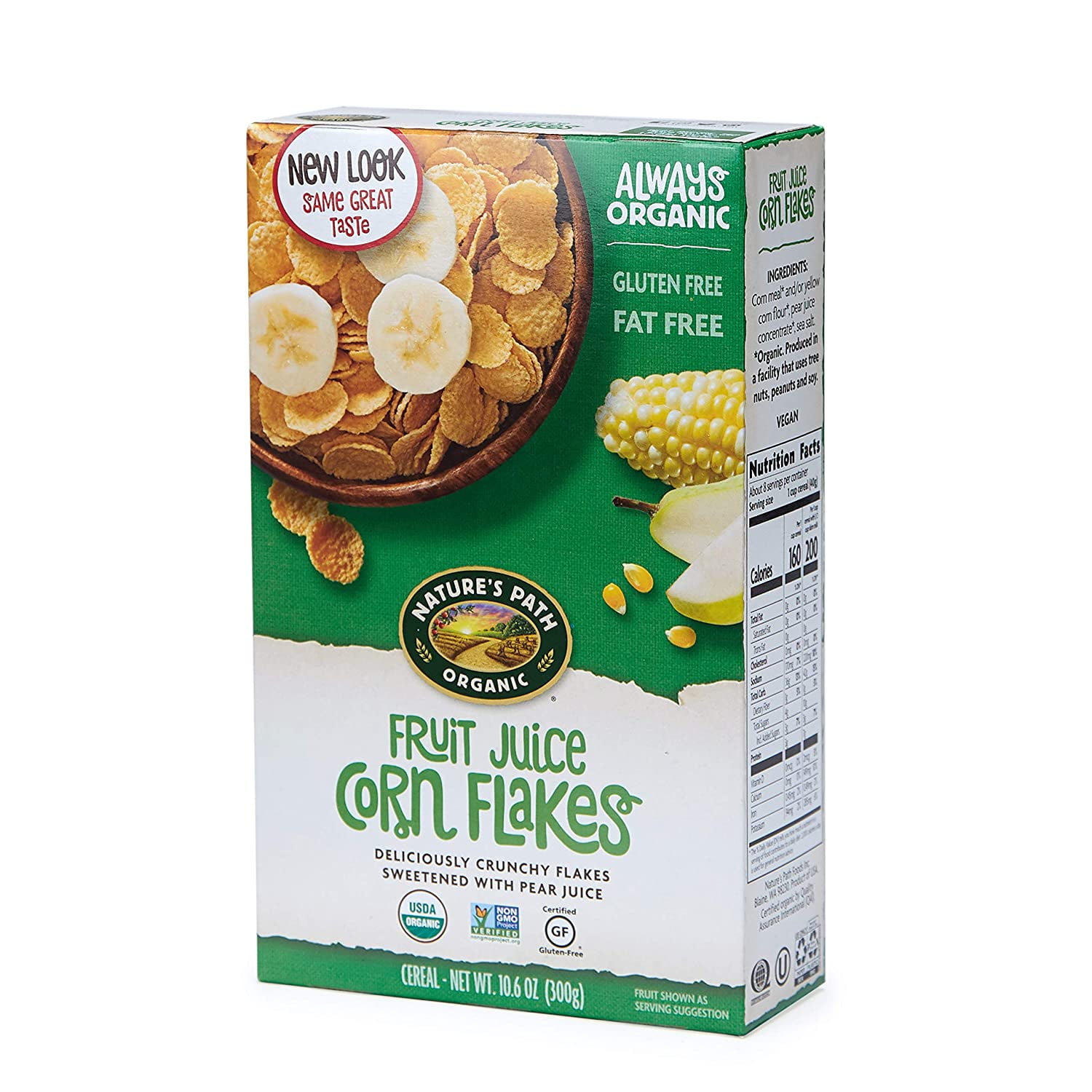 Nature's Path Organic Gluten Free Corn Flakes Fruit Juice Sweetened 10.