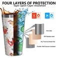 thumbnail image 3 of 16oz Tumblers White Chicken Folk Pattern Stainless Steel Vacuum Insulated Double Wall Travel Tumbler Cups Mug with Lid and Straw,Cleaning Brush for Coffee,Tea, 3 of 4