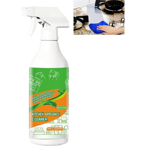 Cleaning Spray, a multi-purpose cleaner and kitchen appliance cleaner, suitable for refrigerators, ovens, stovetops, and range hoods, for easy cleaning of household items.