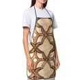 thumbnail image 5 of Anti-Fouling Belt Pocket Elasticated Apron - Non-Slippery Non-Fading Non-Shrinking Non-Crinkly Water-Repellent Sandybrown Moroccan Trellis Hand-Drawn Sketch_4, 5 of 8