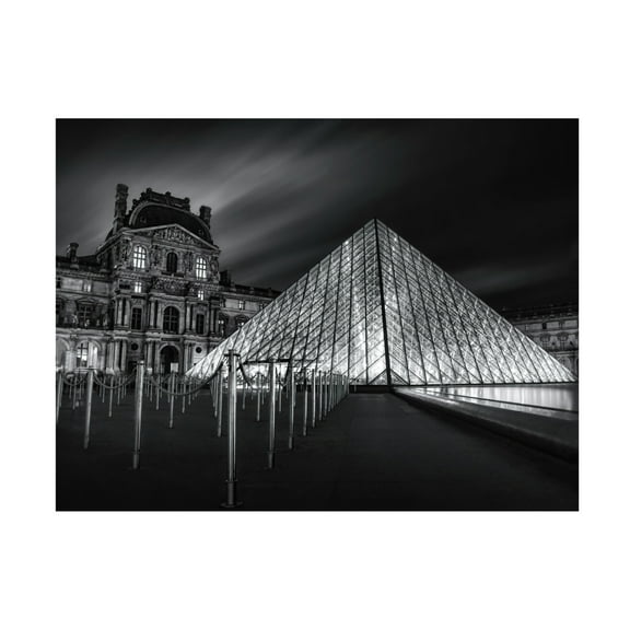 Trademark Fine Art Catherine W Louvre at Night Canvas Wall Art