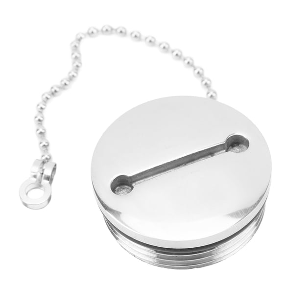 Marine Boat Gas Cap, Stainless Steel Boat Fuel Tank Cap Stainless Steel Deck Fill Cap with Chain for Boats, Yachts, Caravans, RVs