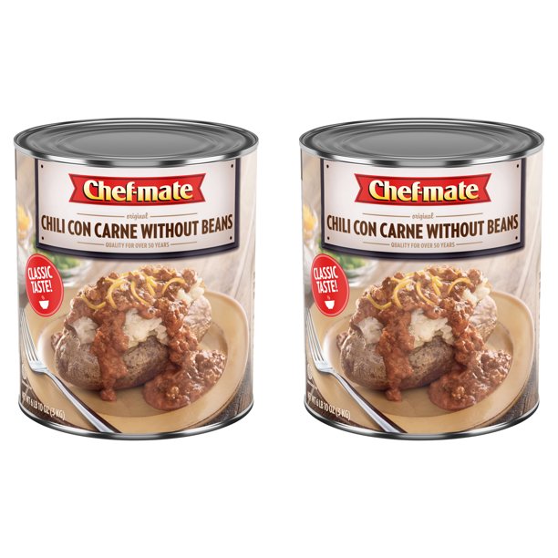 (2 pack) Chefmate Chili con Carne, Canned Chili without Beans, 106 Oz