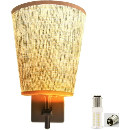 Led Rv Fabric Light Fixture With Flared Wall Sconce Shade Mount Decor Lamp Bedside Led Rv Fabric Light Fixture With Flared, Rv Wall Mount Light Fixtures