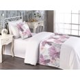 thumbnail image 2 of Floral Bed Runner Set, Pastel Hydrangea and Azalea Flowers Flourishing Soft Garden Pattern, Decorative Bedding Scarf & a Pillow Sham for Hotels Homes, Twin, Pale Eggplant Pastel Pink, by Ambesonne, 2 of 3