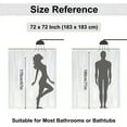 thumbnail image 6 of Get Naked Bath Shower Curtain Set Funny Quotes Girl Beauty Black and White Shower Curtains Home Decorative Waterproof Polyester Fabric Bathroom Curtain with Hooks 72x72 Inch, 6 of 6