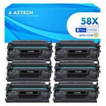 58X CF258X 58A CF258A | 6-Pack Compatible for HP CF258X 58X 58A Toner Cartridge for HP LaserJet Pro M404n M404 M404dw M404dn MFP M428fdw M428fdn M428dw M428 (Black, with Chip)