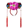 thumbnail image 1 of Aros para el pelo, diademas de estilo chino, diademas decorativas de princesa con borlas de flores chinas, 1 of 5