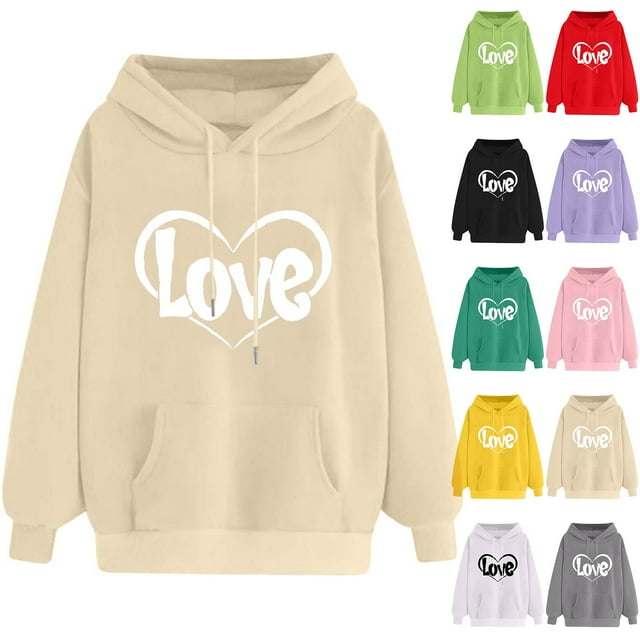 QTOCIO Sweat-Shirt pour Femmes, Chandail en Molleton Surdimensionné pour Femmes, Chandail à Capuchon d'Hiver Imprimé pour Femmes Chandail à Manches Longues Confortable