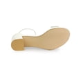 thumbnail image 5 of BLISSFUL STEP Outfit Glittering Ankle Strap Block Heel Open Toe Sandals for Women White 7.5, 5 of 8
