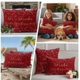 thumbnail image 5 of Red Christmas Outdoor Waterproof Pillow Covers, Winter Xmas Snowflake Checked Decorative Square Throw Pillowcase Sofa Cushion Sham for Patio/Couch/Chair, 20"x20" 2 Pack, 5 of 8