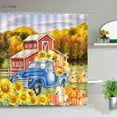 thumbnail image 7 of Maple Pumpkin Truck Shower Curtains Autumn Thanksgiving Theme Bathroom ration Design Fall Yellow Leaves Bathroom Curtain, 7 of 7