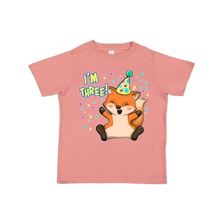 

Inktastic I m Three!- Cute Fox Birthday Gift Toddler Boy or Toddler Girl T-Shirt