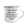 thumbnail image 2 of Fancy Husband 12oz Camper Mug, The Only Thing More Badass Than a Marketing Manager Is a, Cheap for Husband, Valentine's Day, 2 of 2