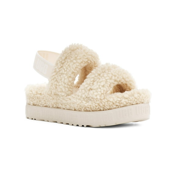 Ugg Womens Oh Fluffita Sheepskin Flatform Slingbacks