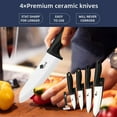 thumbnail image 5 of Ceramic Knife Set Kitchen Chefs Black Cutting Knife Kit Fruit Paring Knife with Covers Utility Knife Cooking Cutter for Cutting Meat Vegetable Fish, 5 of 8