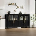 thumbnail image 5 of Ataucjin Sideboard Buffet Cabinet with 4 Glass Doors,55" Large Sideboard Buffet Cabinet with Storage,Kitchen Coffee Wine Bar Cabinet,Modern Farmhouse Storage Cabinet Table for Kitchen Dining Room, 5 of 8