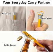 Husband Dad Birthday Personalized Gifts 12-in-1 Multi-Tool Construction Pen with LED Light, Ruler & Screwdriver, Yellow