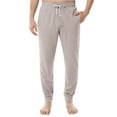 thumbnail image 2 of WTOBBY Men's Drawstring Cuffed Casual Pants with Pockets, Soft Home Sleep Pajama Bottoms for Lounging and Relaxation, Comfortable Fit,Beige L, 2 of 8