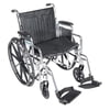 Drive Medical Chrome Sport Wheelchair, Detachable Desk Arms, Swing away Footrests, 20" Seat