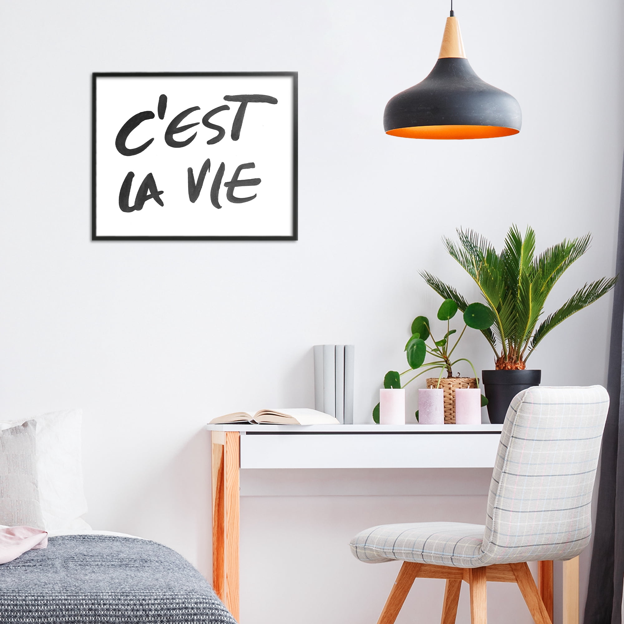 Stupell Industries C'est La Vie Minimal Text Black Framed Giclee Art, design by SD Graphics Studio