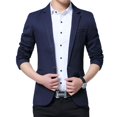 thumbnail image 3 of SWSMCLT Men's Sport Coat Slim Fit Button Warm Long Sleeve Blazer Jacket Fall Office Vintage Thin Sportcoat Navy 34, 3 of 4