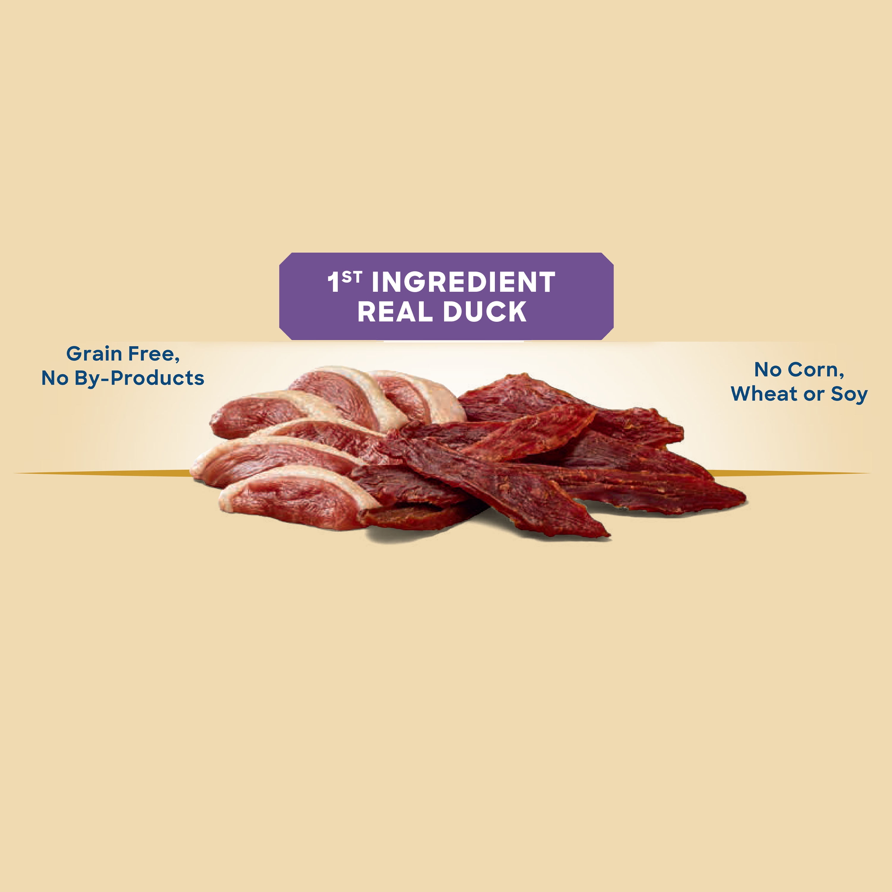 Golden Rewards Duck Flavor Premium Dry Jerky Treats for All Dogs, 64 oz