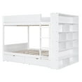 thumbnail image 4 of Bunk Bed with 2 Drawers and Multi-layer Cabinet for Boys/Girls/Teens Bedroom, Low Wood Bed Frame with Safety Guardrail, No Box Spring Needed with Maximized Space, 4 of 9