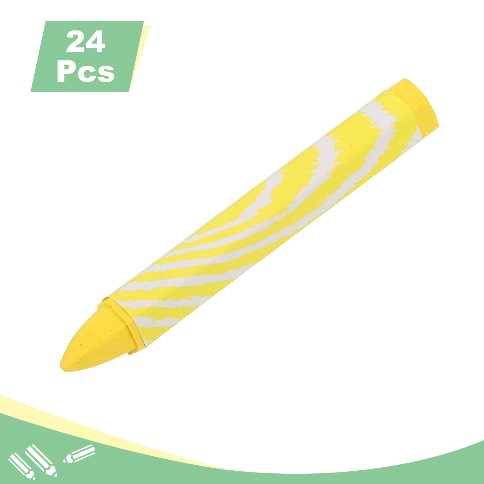 Uxcell Lumber Marking Crayons, 24 Pcs Yellow Hex Wax Tire Marker, 4.1" x 0.59" Hex Waterproof Drawing Crayons Furniture Marker for Wood, Glass, Cartons, Cloth, Stone, Ceramics