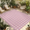 thumbnail image 2 of Outdoor Rug 3x5 ft Pink Buffalo Plaid Outdoor Large Area Rug Non Slip Rubber Linen Classic Checked Front Door Mat RV Rug Camping Carpet Patio Outdoor Rugs for Backyard Balcony Deck Porch Indoor, 2 of 9