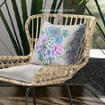 thumbnail image 2 of Amrita Sen Flowers Indoor/Outdoor Pillow with Removable Cover in Beige Blue Gray16x16, 2 of 5