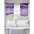 thumbnail image 5 of Abstract Purple Sheer Curtains 54 Inch Long 2 Panels, Gradient Beach Ocean Wave Oil Painting Light Filtering Rod Pocket Curtains, Sheer Voile Drapes for Living Room Bedroom, 52"x54", 5 of 8
