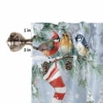 thumbnail image 5 of Blue Snowman Kitchen Curtains and Valances Set, Winter Christmas Tree Birds Snowflake Stocks Rod Pocket Window Valance Window Curtain Panels for Living Room Bedroom Laundry, 27.5x24in, 3 Pieces, 5 of 7